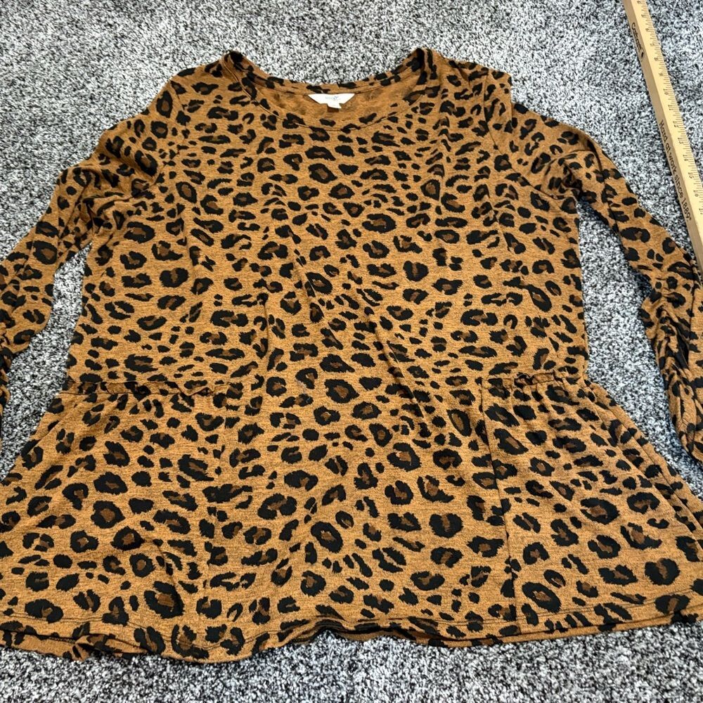 Terra & sky Leopard Print Women's Top size 1x